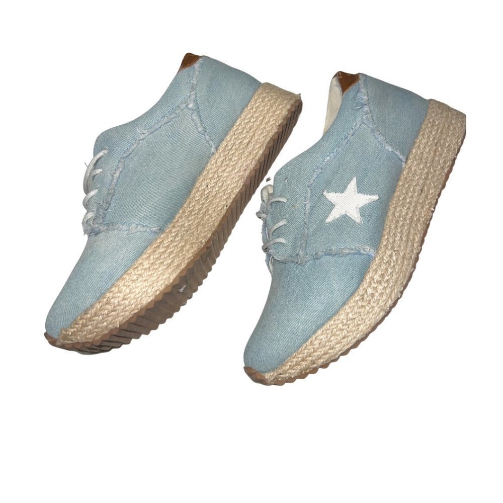Denim Star Platform Sneakers Women's Size 9